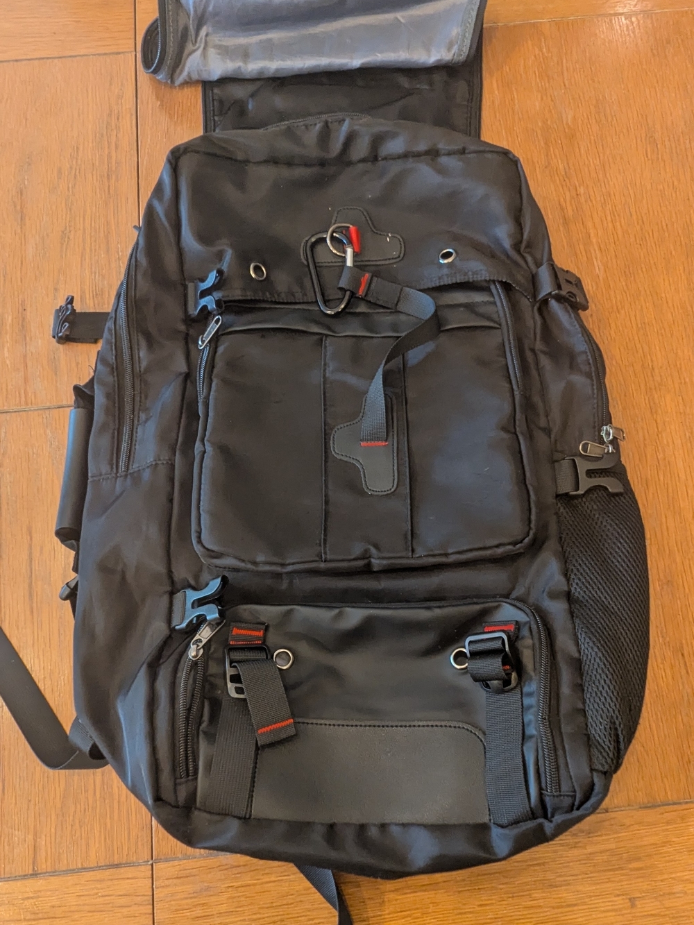 Large Black Travel Hiking Laptop Backpack USB Charging Multi Pocket